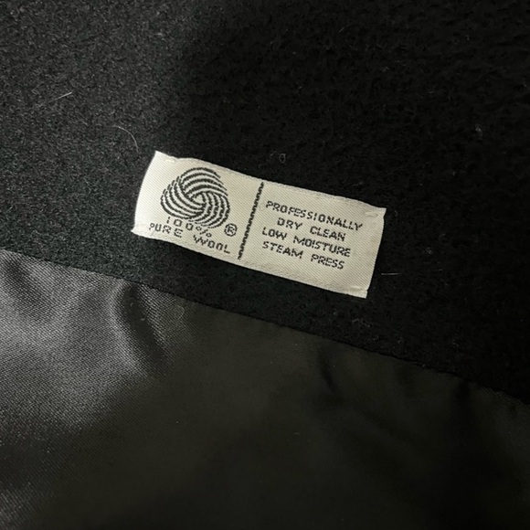 Vintage Union Made JH Collectibles Wool Long Trench Coat Black sz Medium / Large - Picture 10 of 14